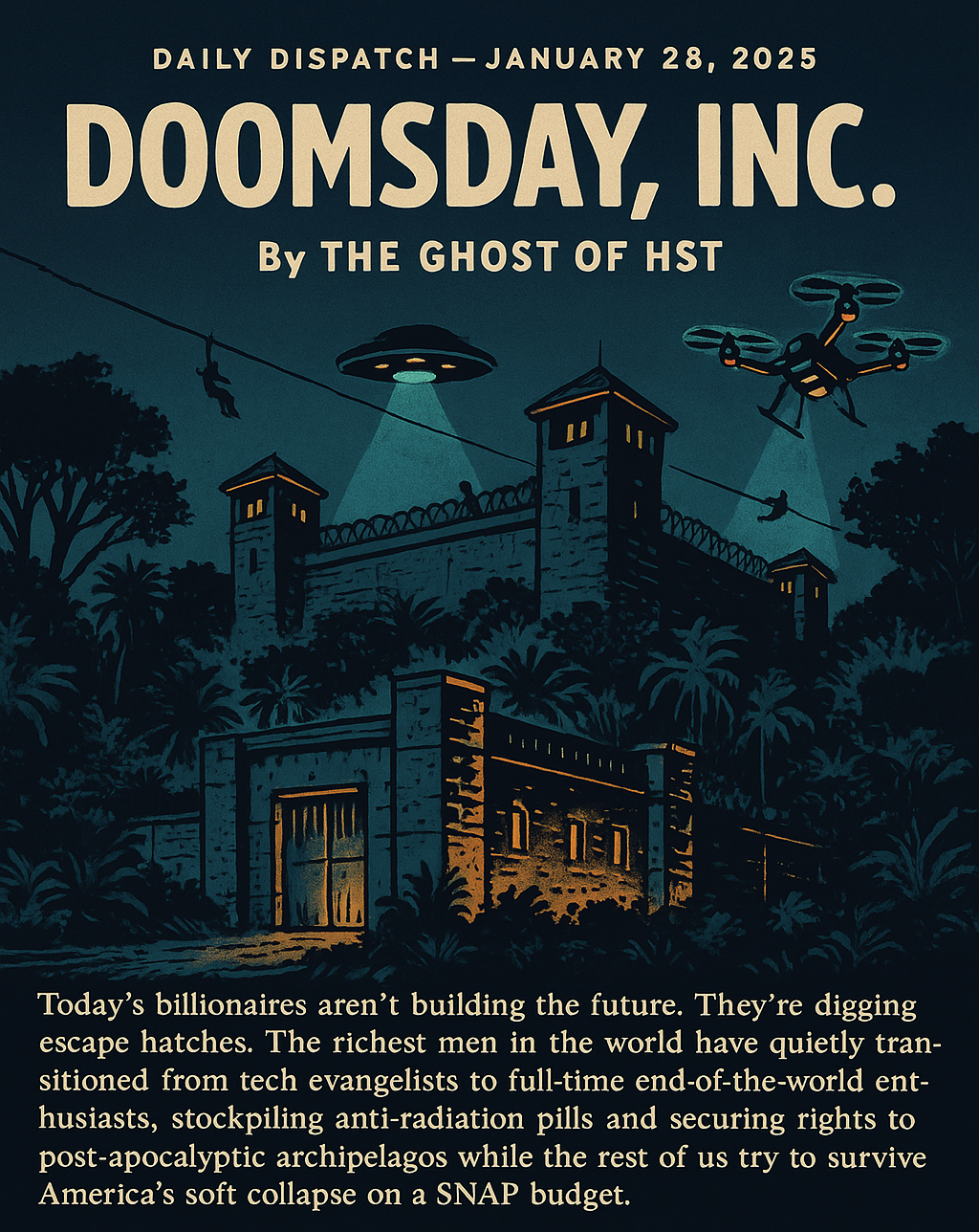 Today's billionaires aren't building the future. They're digging escape hatches.